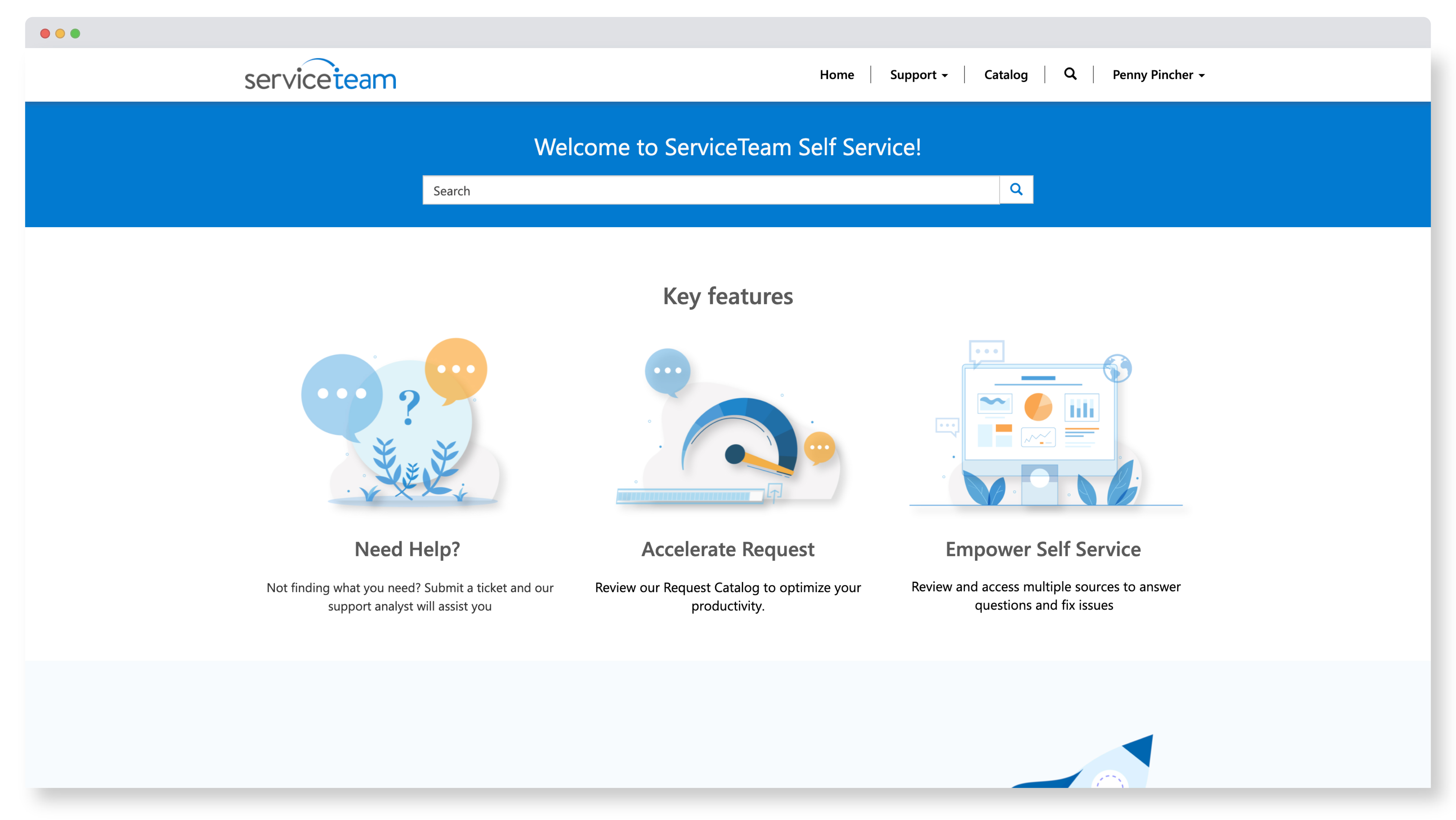 screenshot of ServiceTeam ITSM